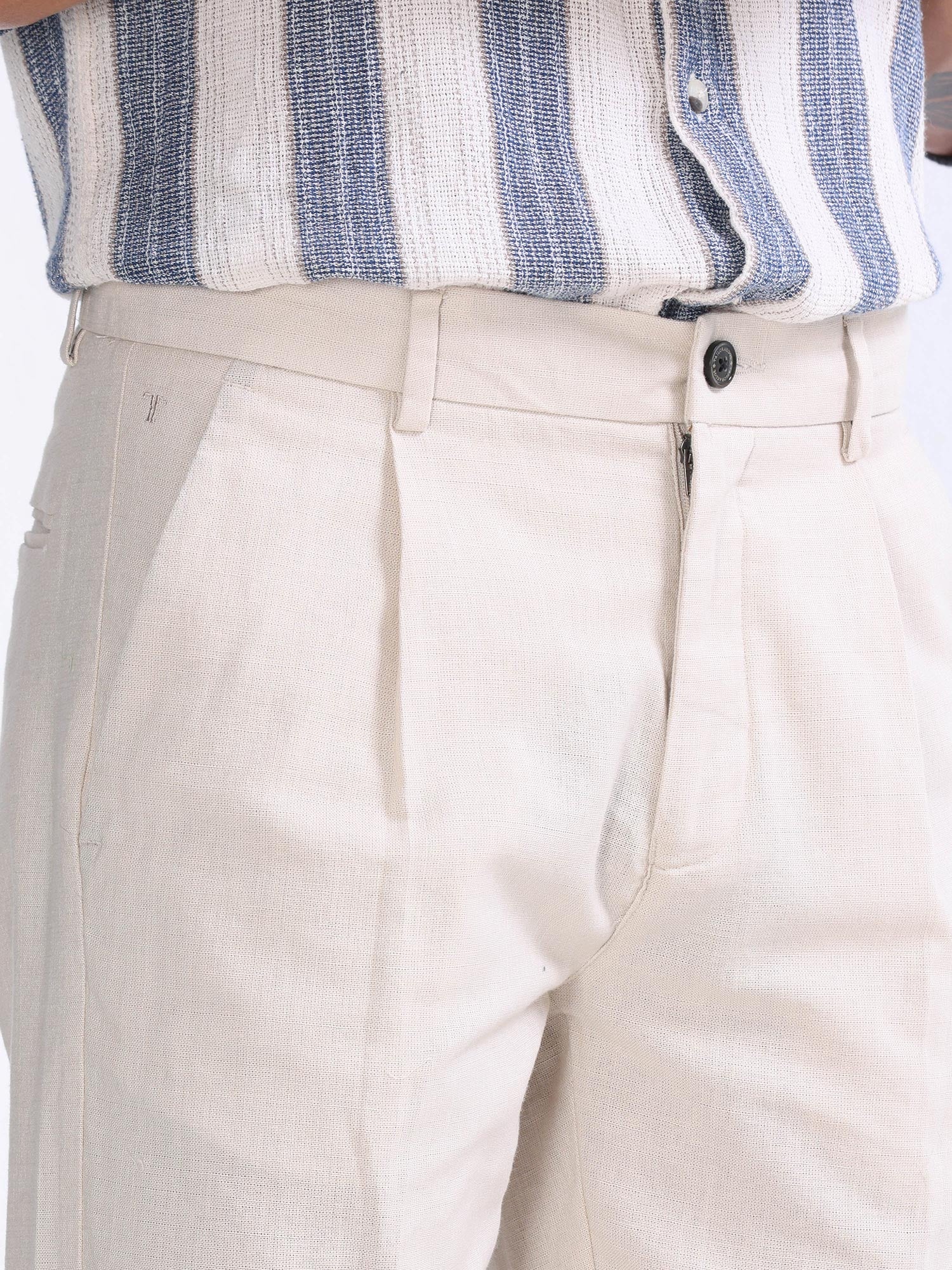 Buy Linen Club Slim Fit Men Beige Trousers Online at Best Prices in India |  Flipkart.com