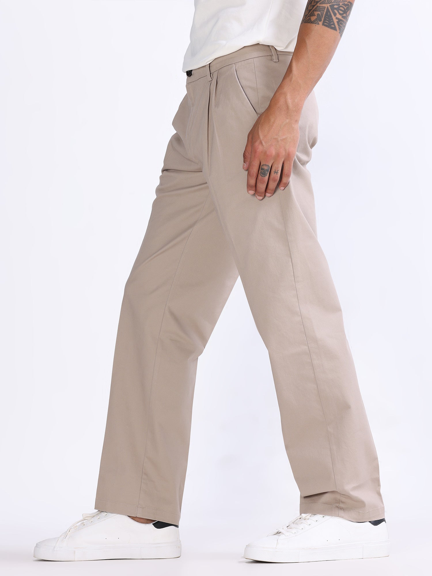 Buy Men Khaki Regular Fit Solid Formal Trousers Online - 892112 | Allen  Solly
