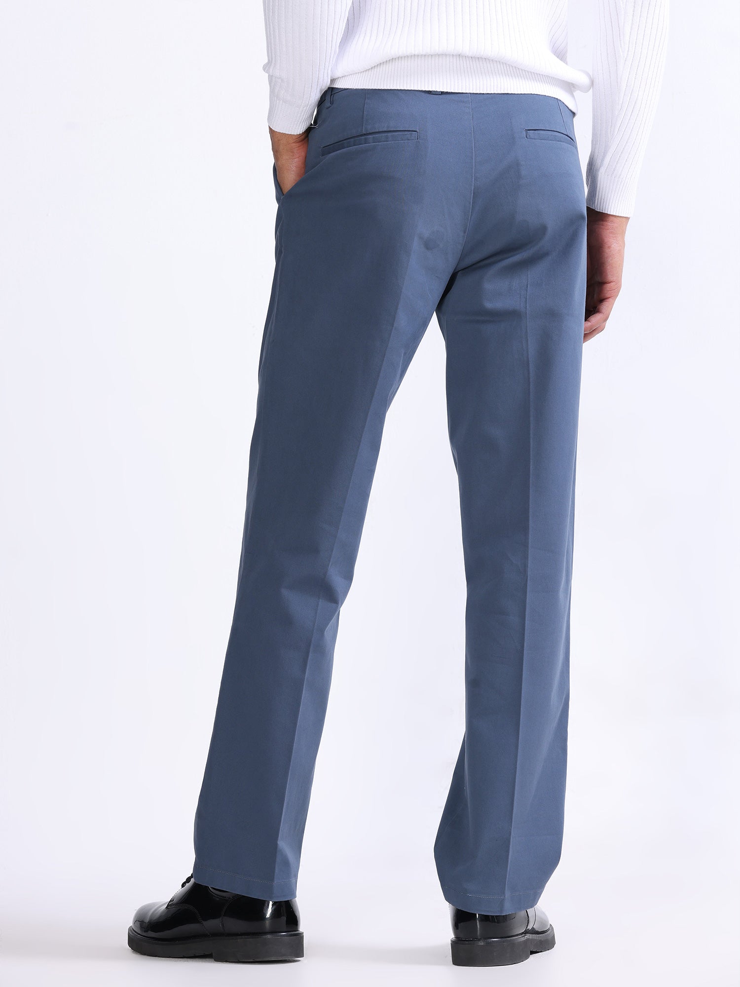 Formal Trouser: Shop Men Navy Blue Cotton Formal Trouser Online | Cliths
