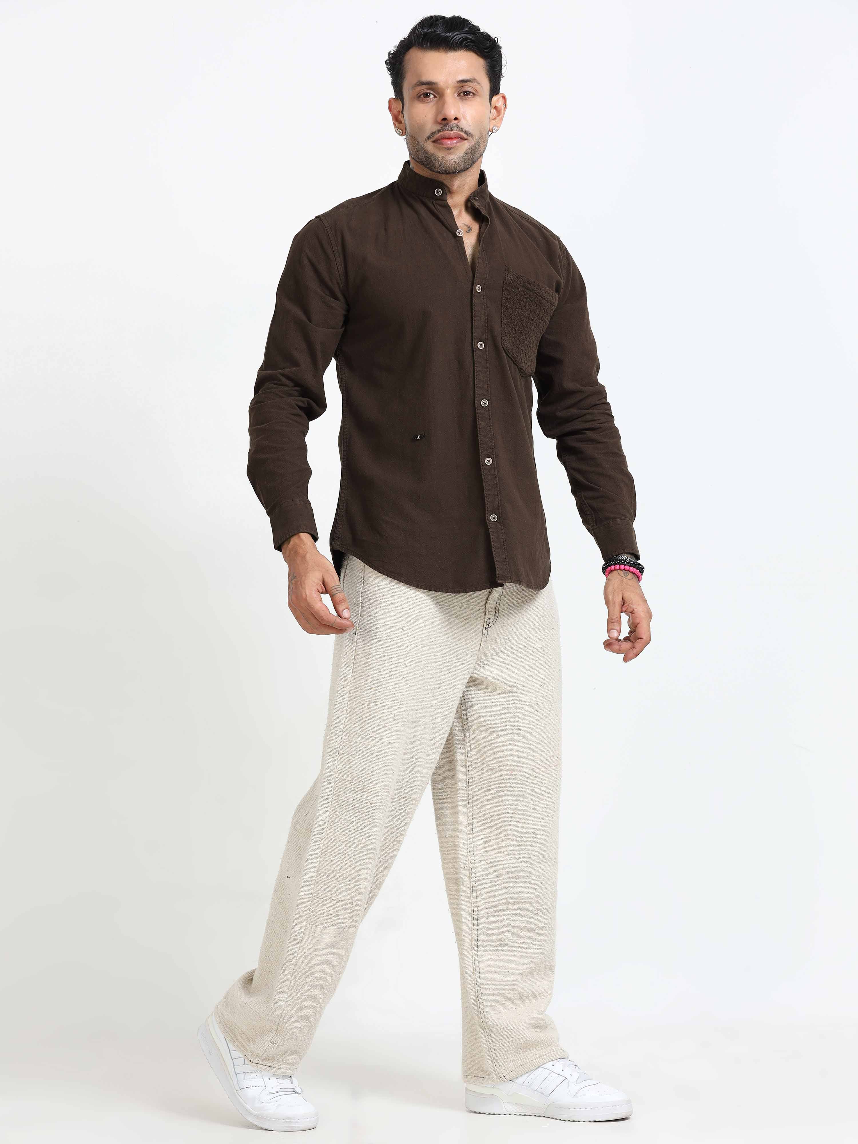 Elevated Essentials Comfort Shirt In Coffee