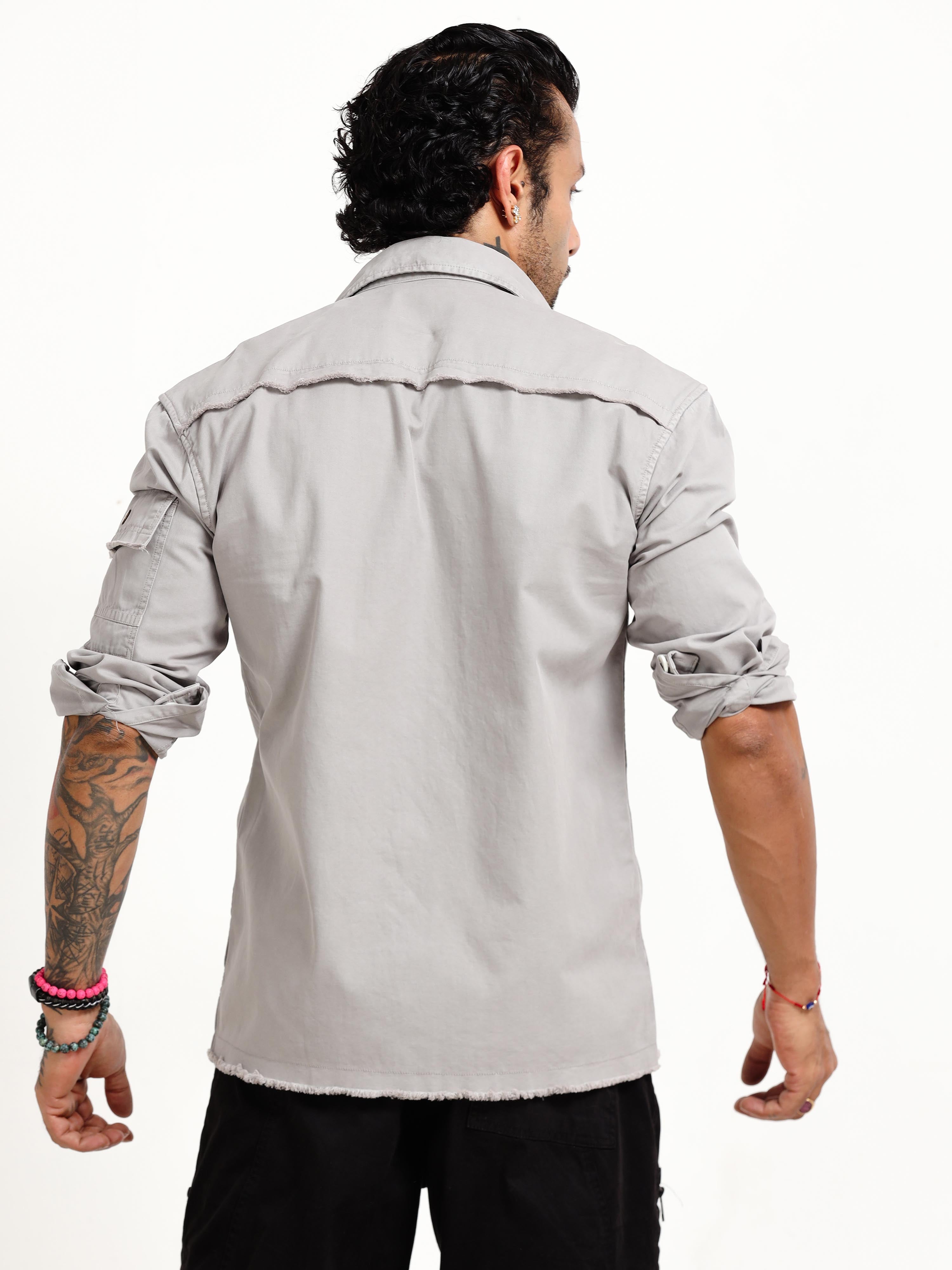 Shacket In Light Grey