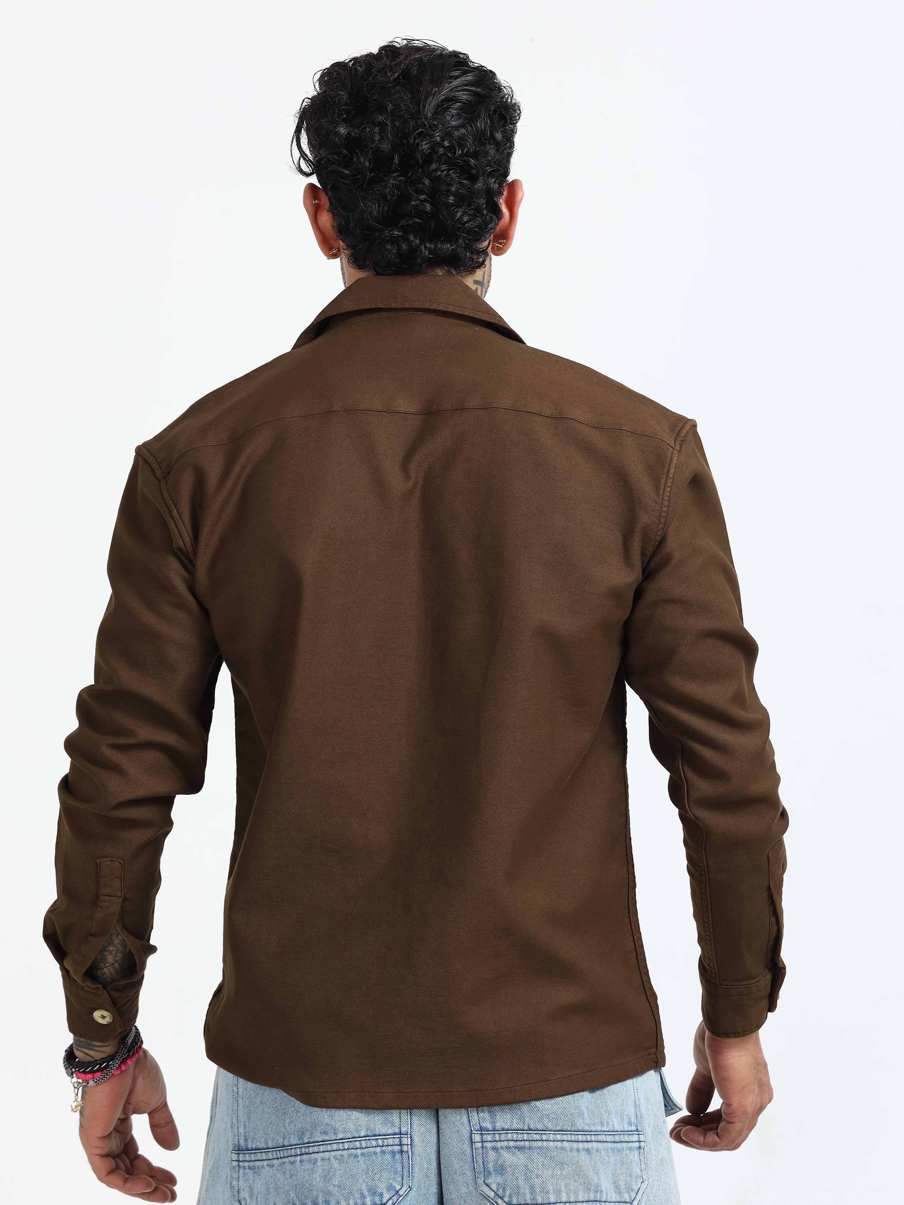 Layer Luxe Shacket In Brown