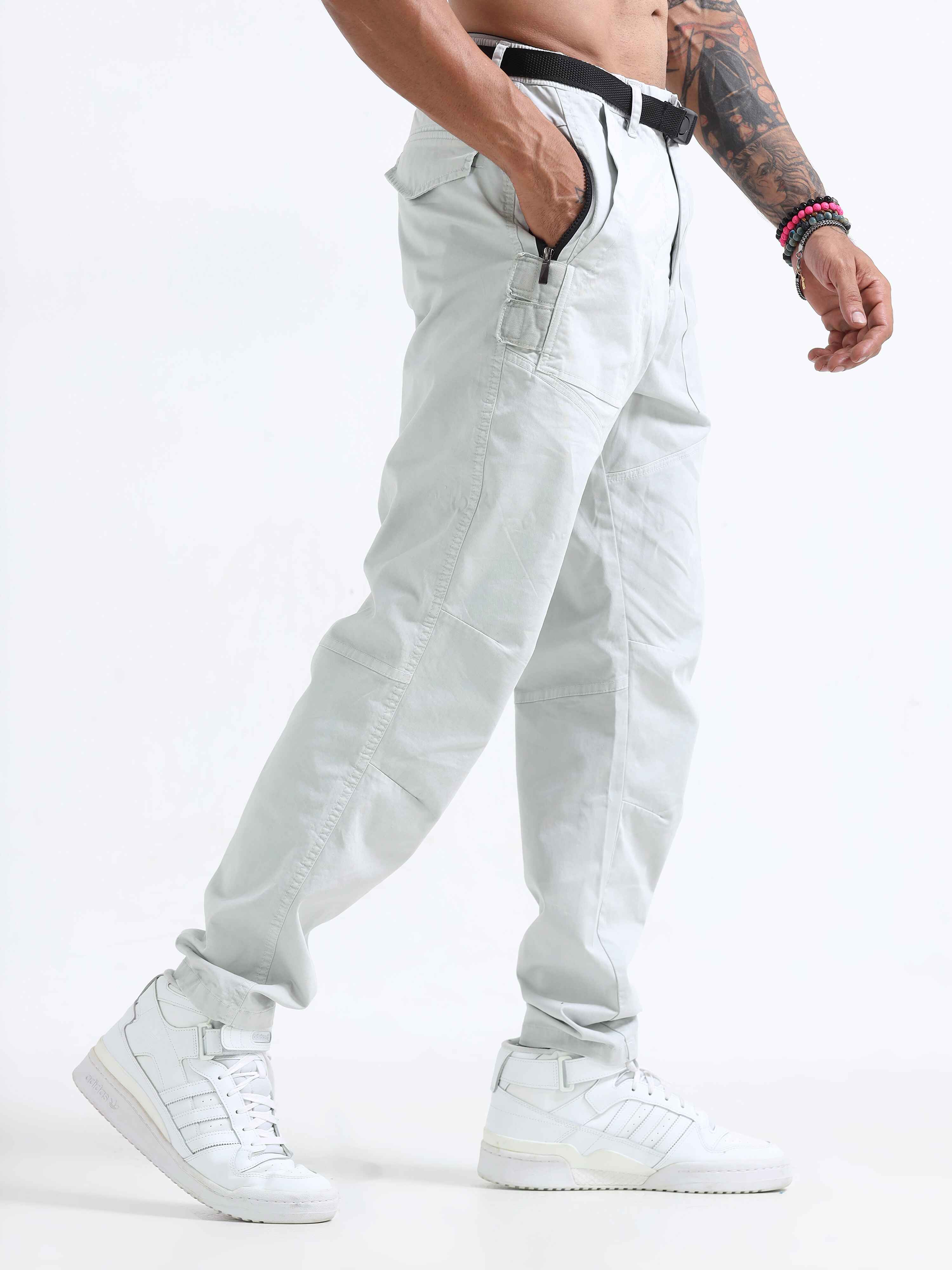 ZipCore Utility Pant In Mid White