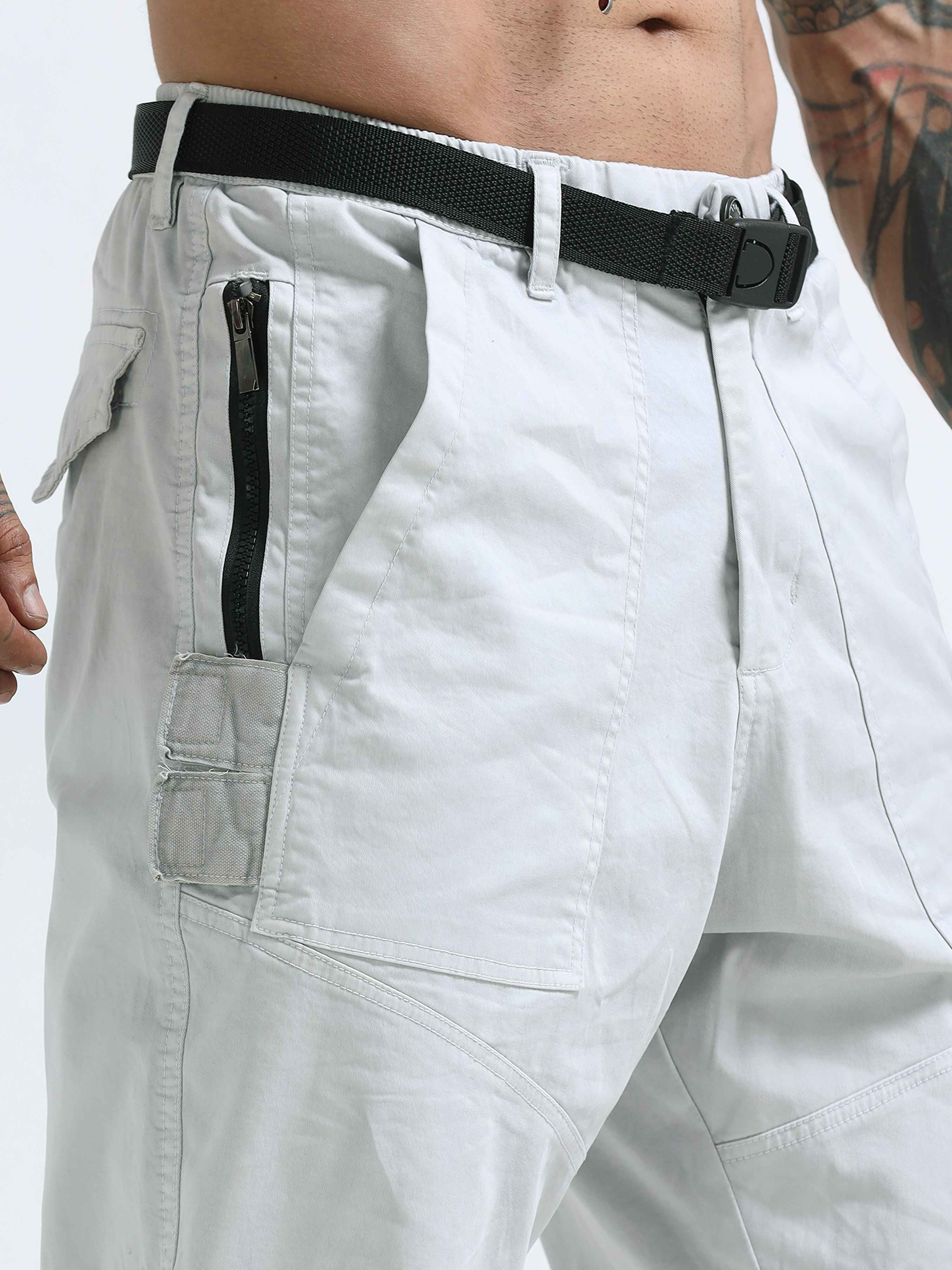 ZipCore Utility Pant In Mid White