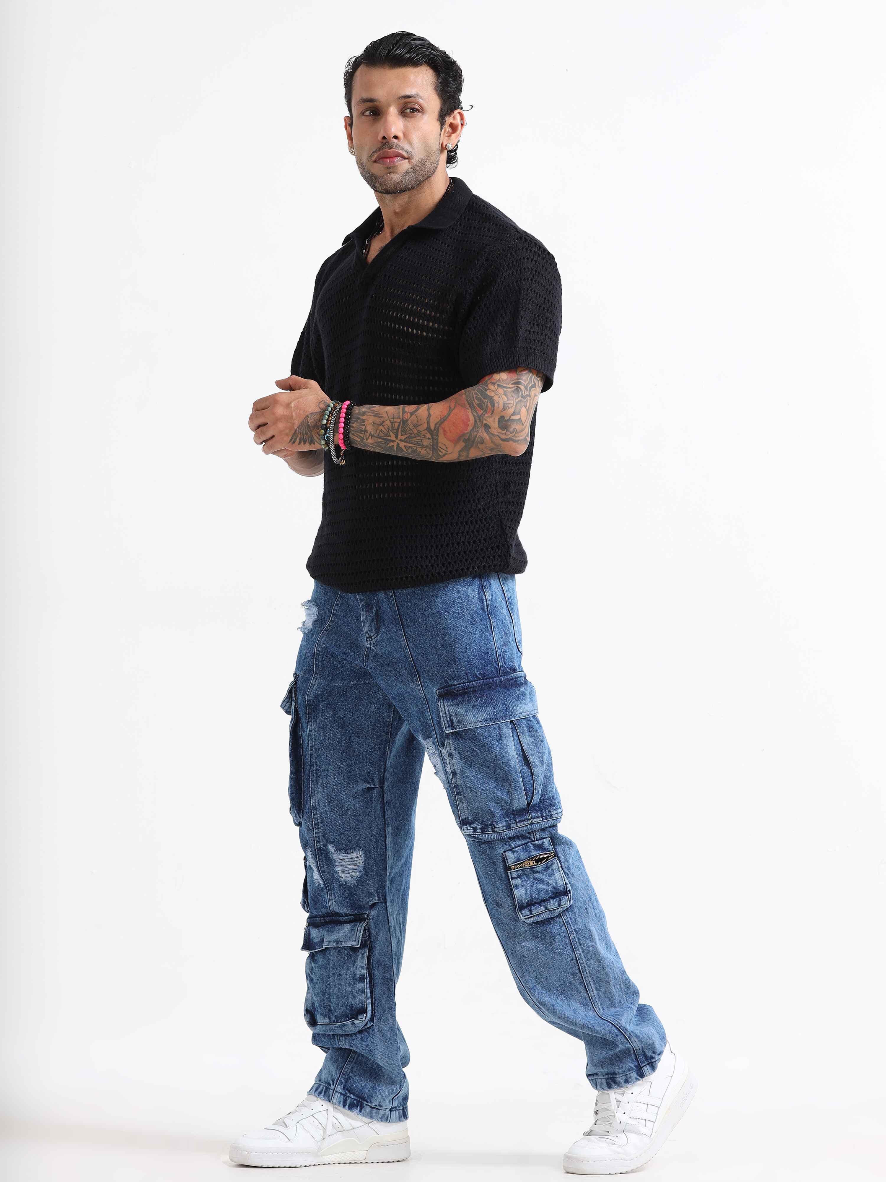 Wore-out Utility Pant Denim In Blue for men