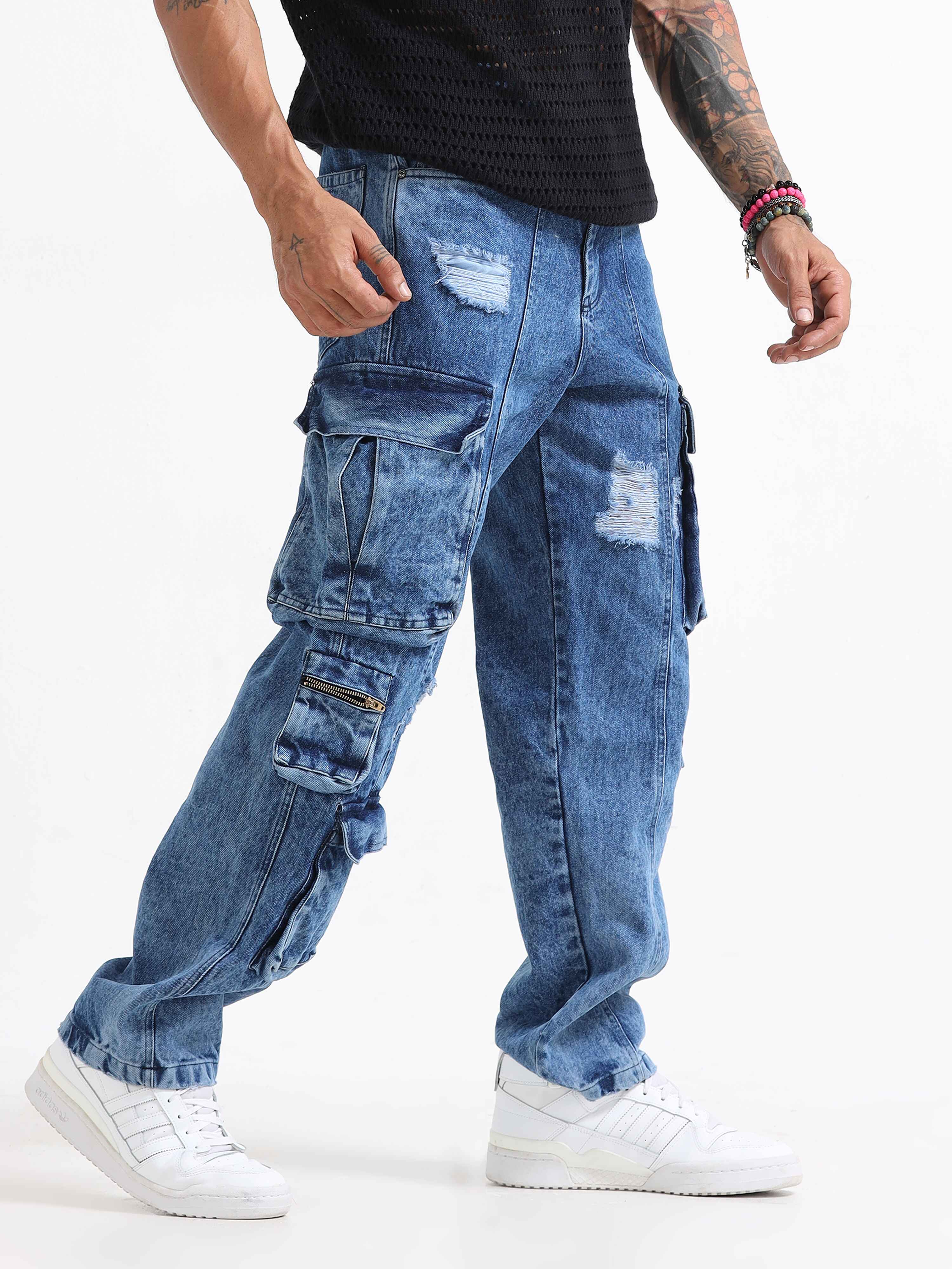 Wore-out Utility Pant Denim In Blue for men