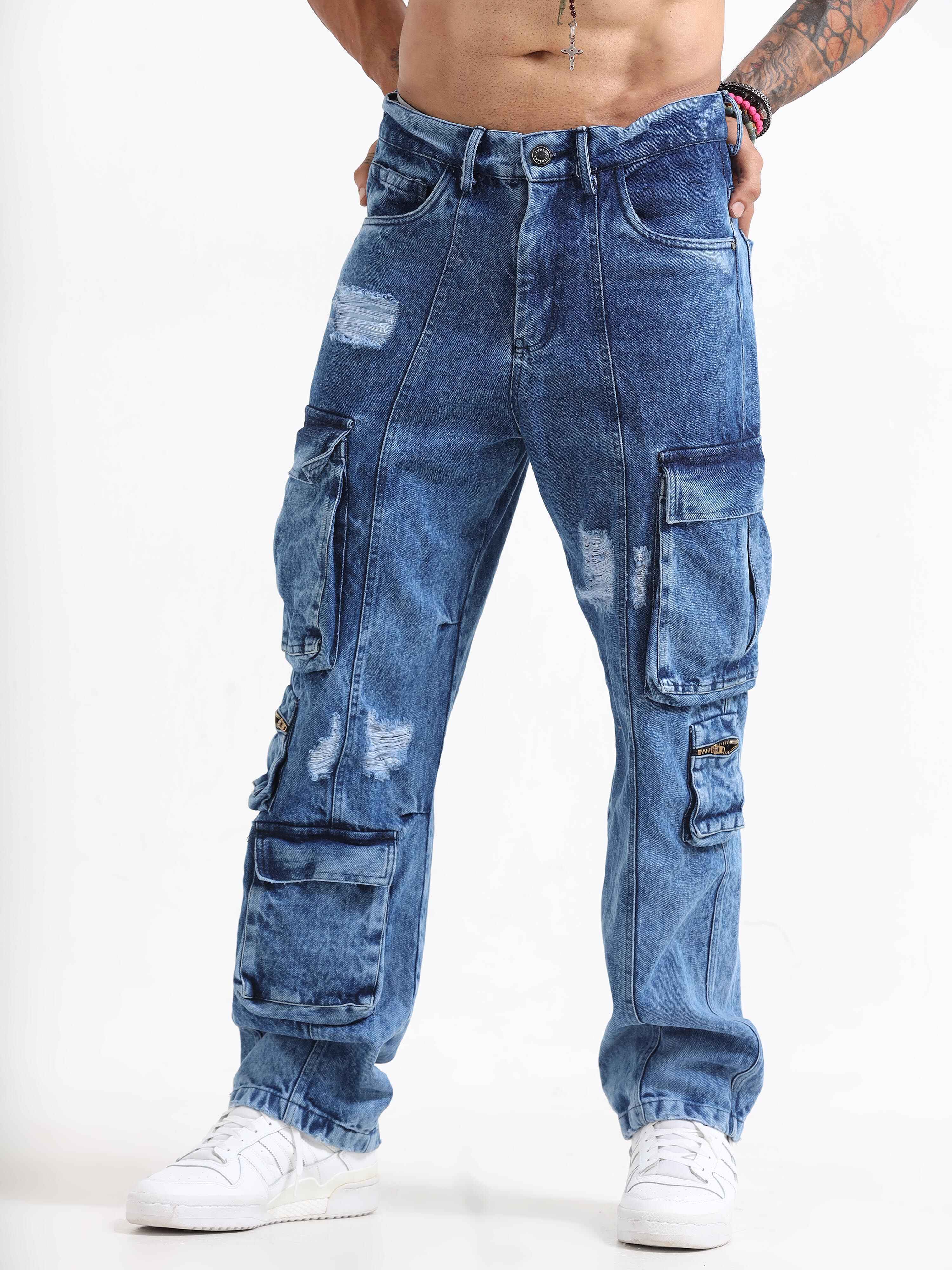 Wore-out Utility Pant Denim In Blue for men