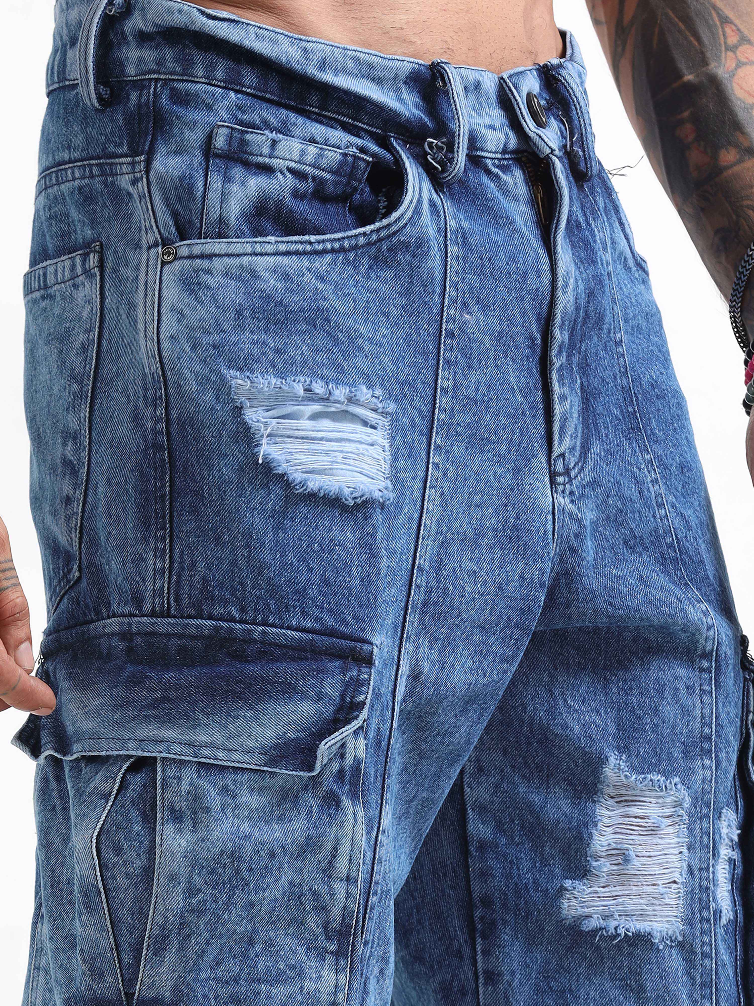 Wore-out Utility Pant Denim In Blue for men