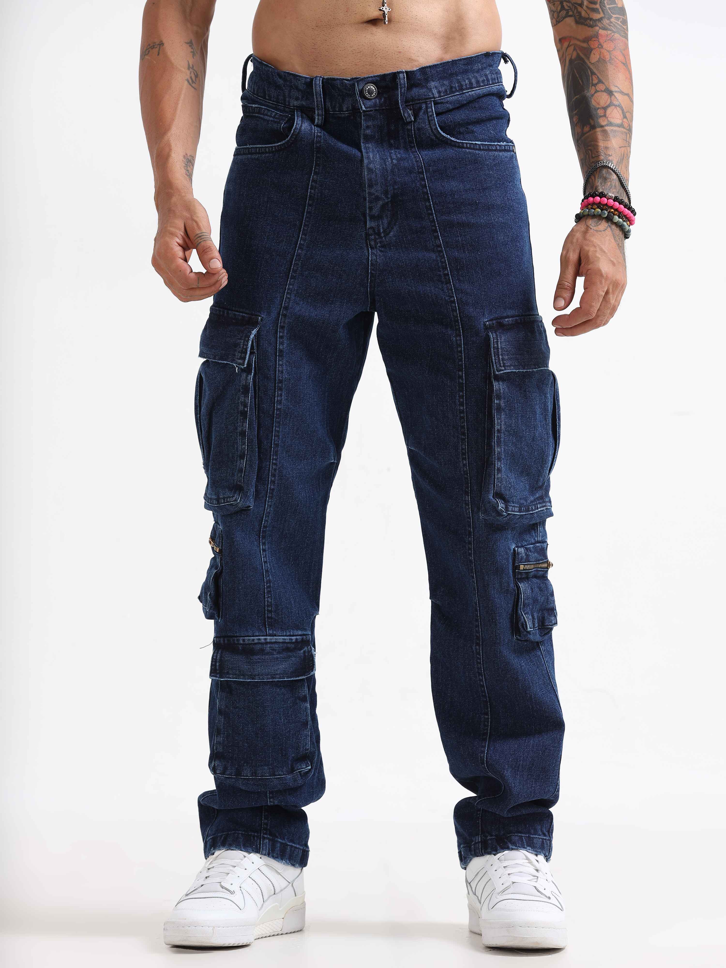 Utility Cargo In Dark Blue for Men