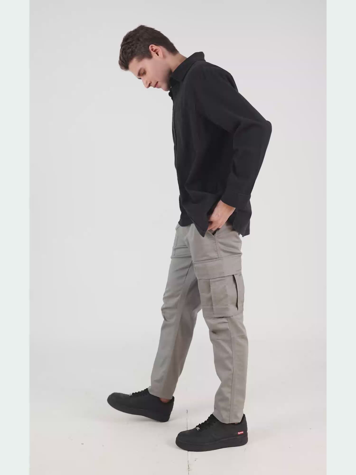 Buy Slim Fit Flat-Front Cargo Trousers Online at Best Prices in India -  JioMart.
