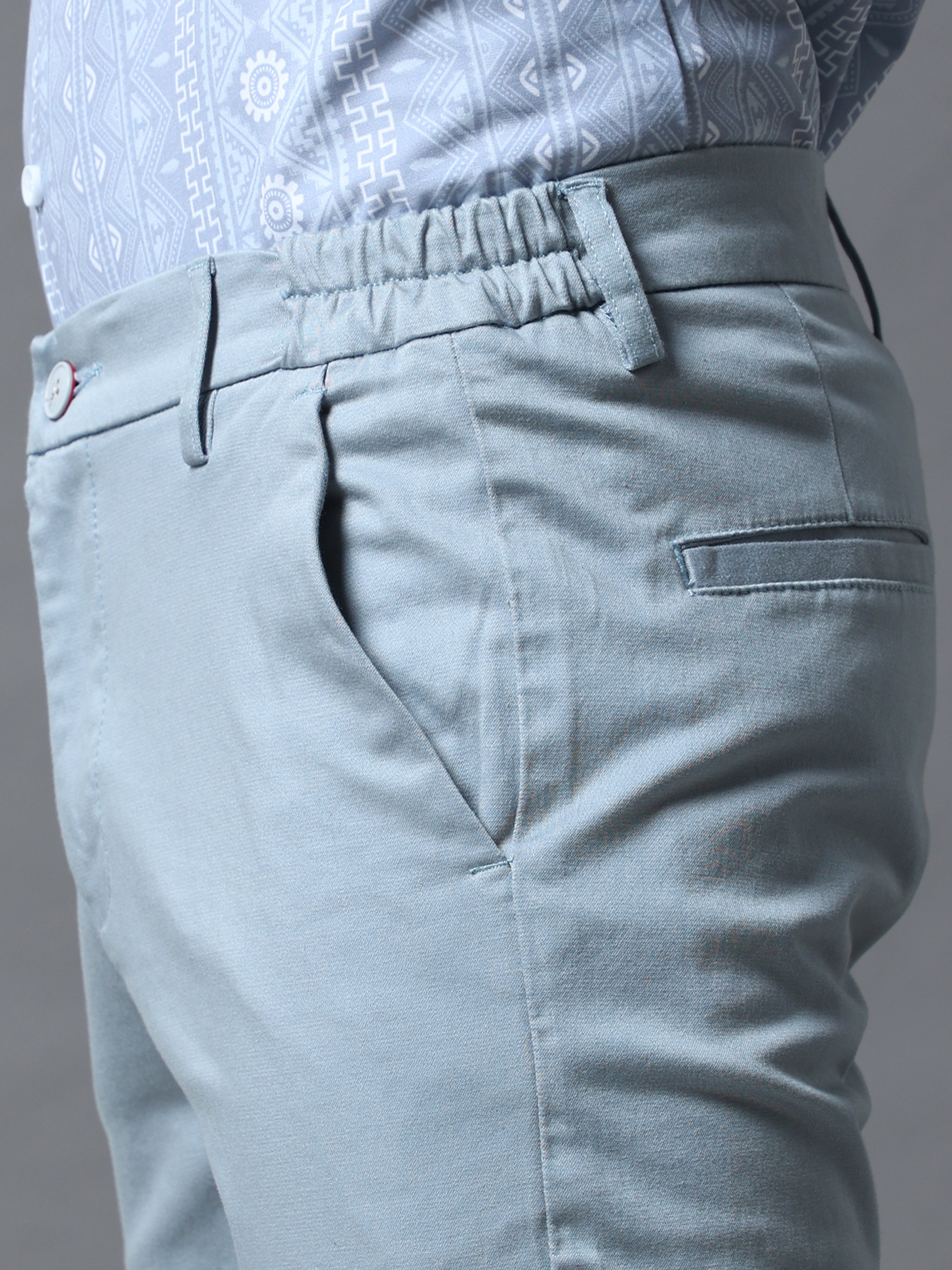 Buy Slim Fit Flexi Waist Trousers with Button Closure | Splash UAE