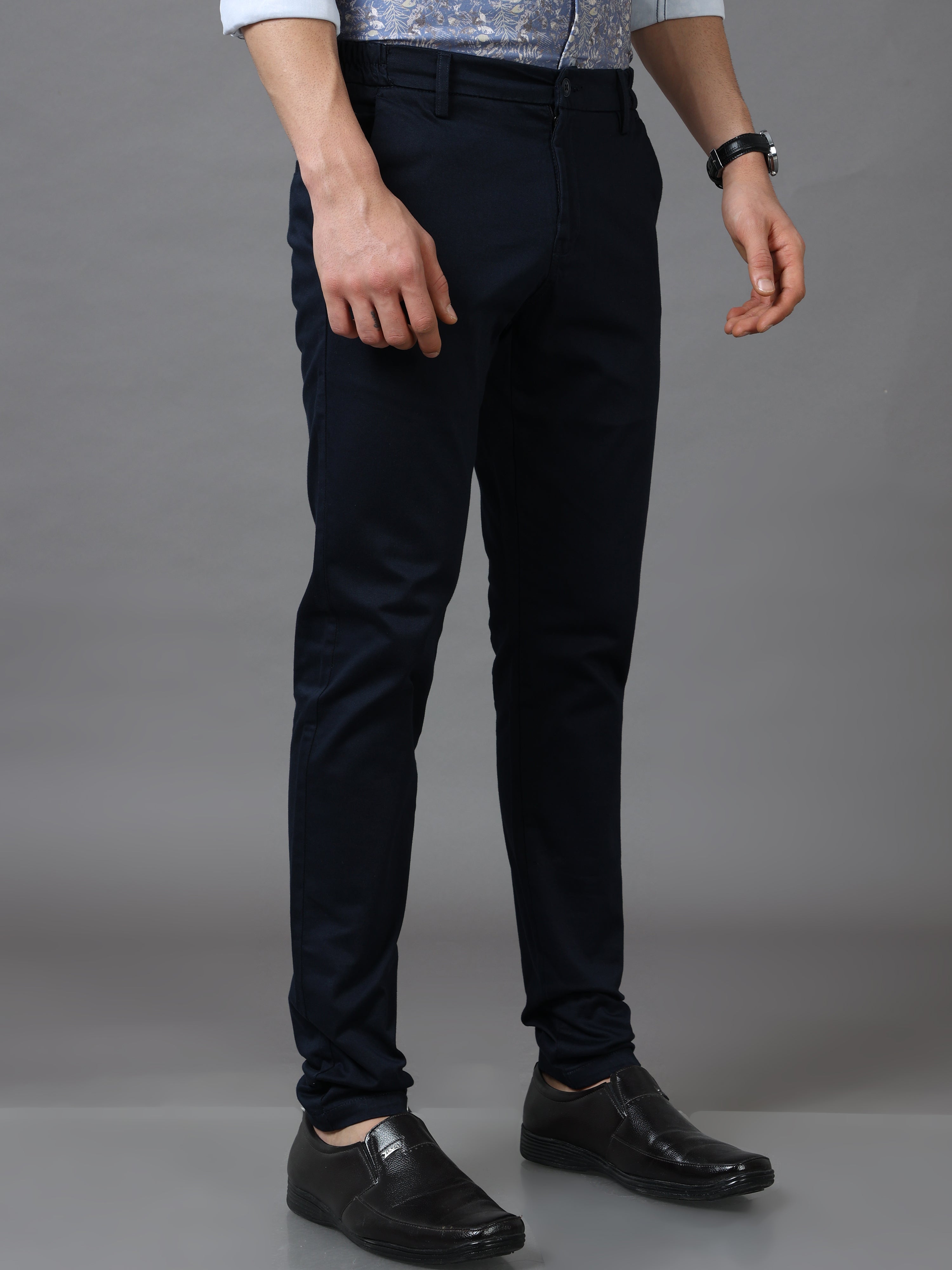 Flexi Waist Navy Trouser