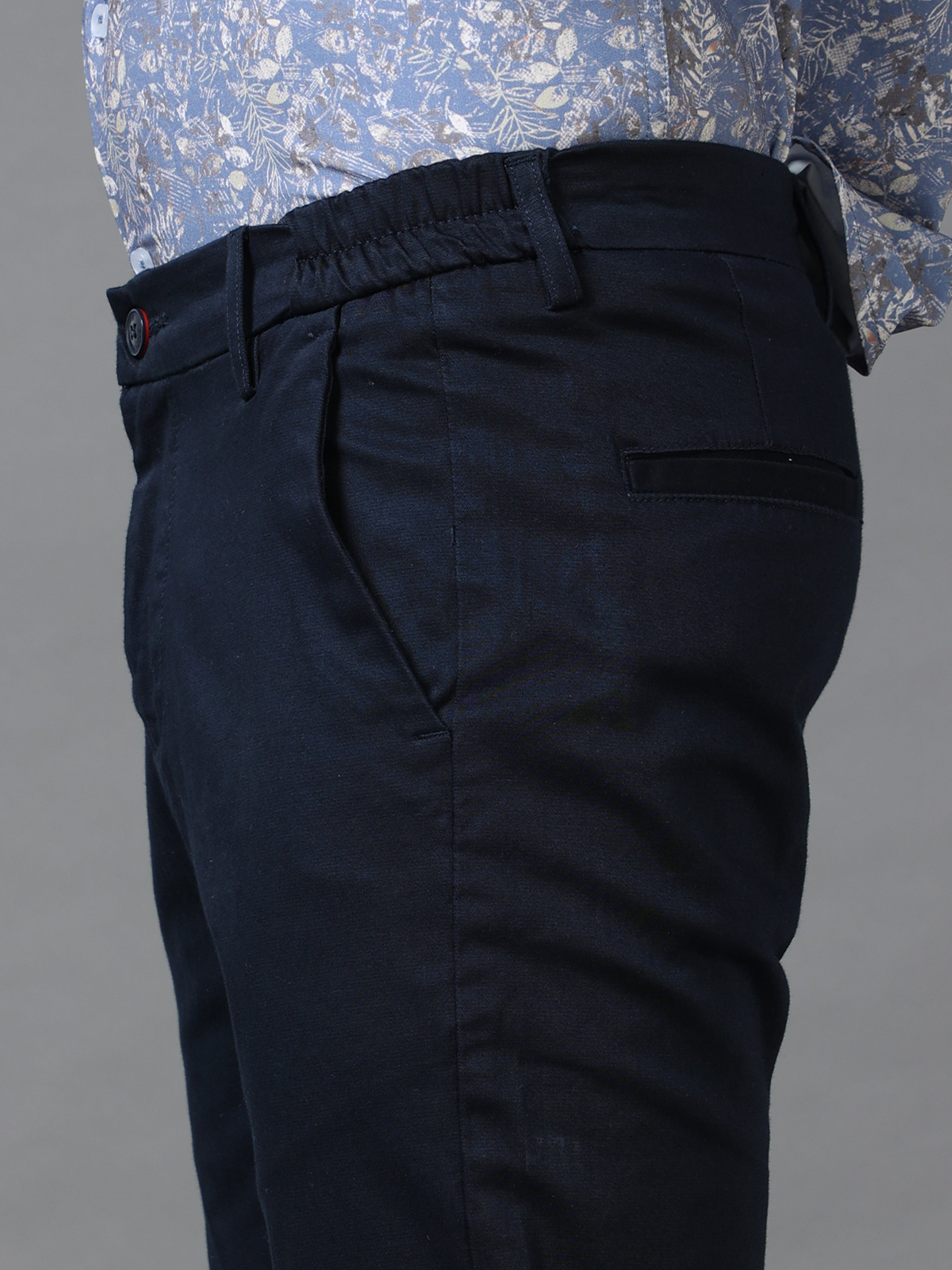 Flexi Waist Navy Trouser