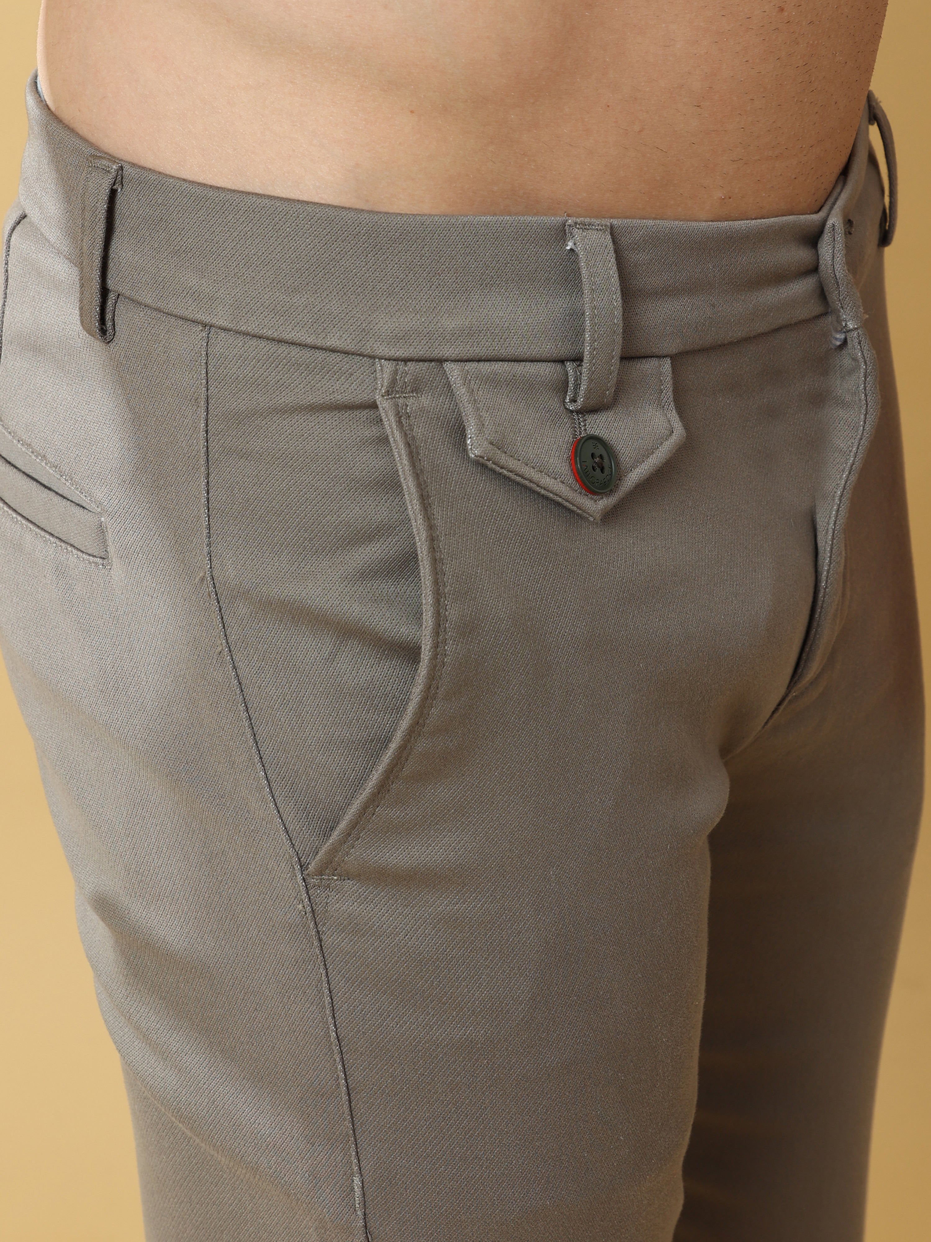 Double Cloth Cotton Sage Green Trouser