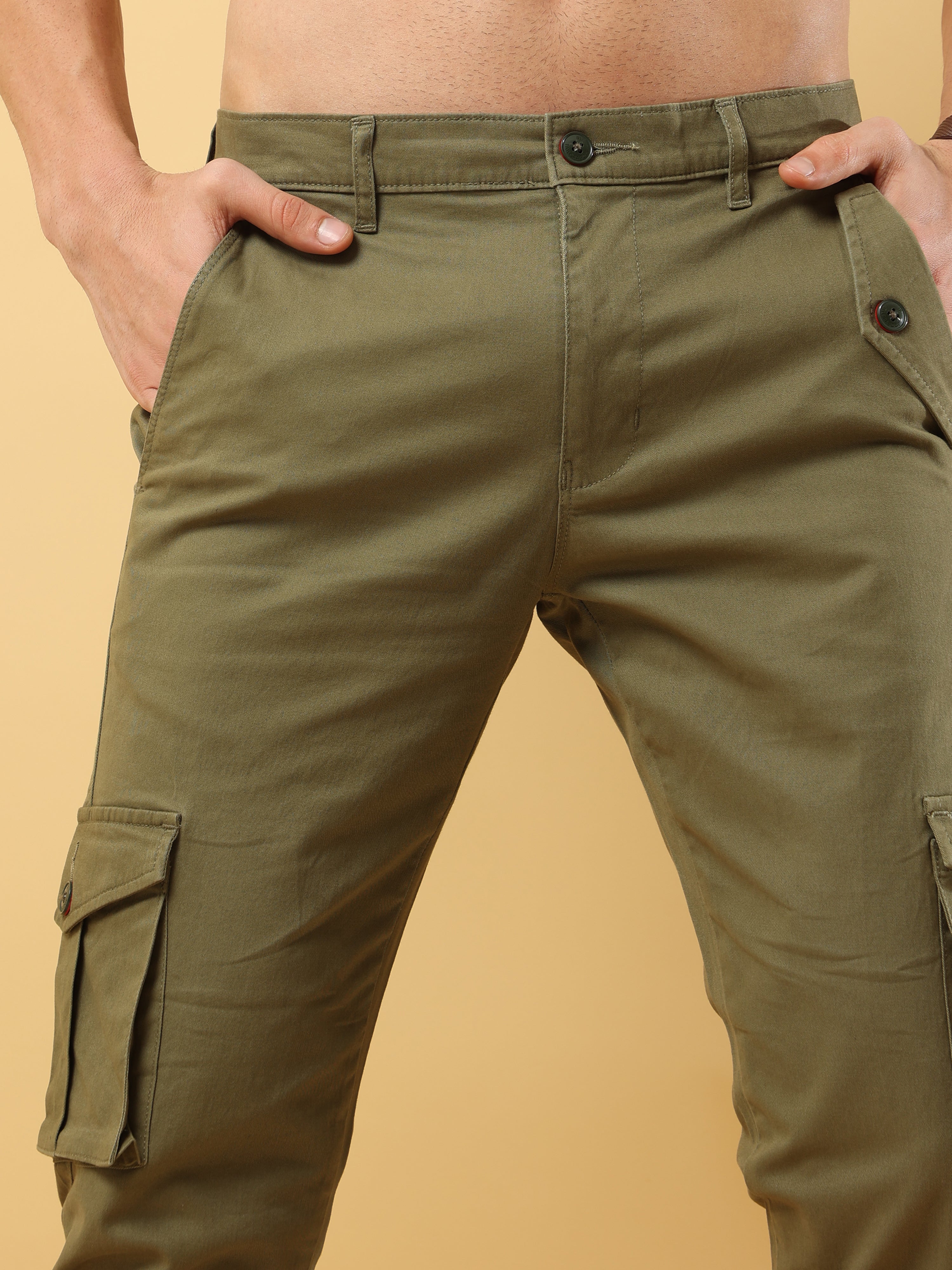 Buy Olive Trousers & Pants for Men by SNITCH Online | Ajio.com