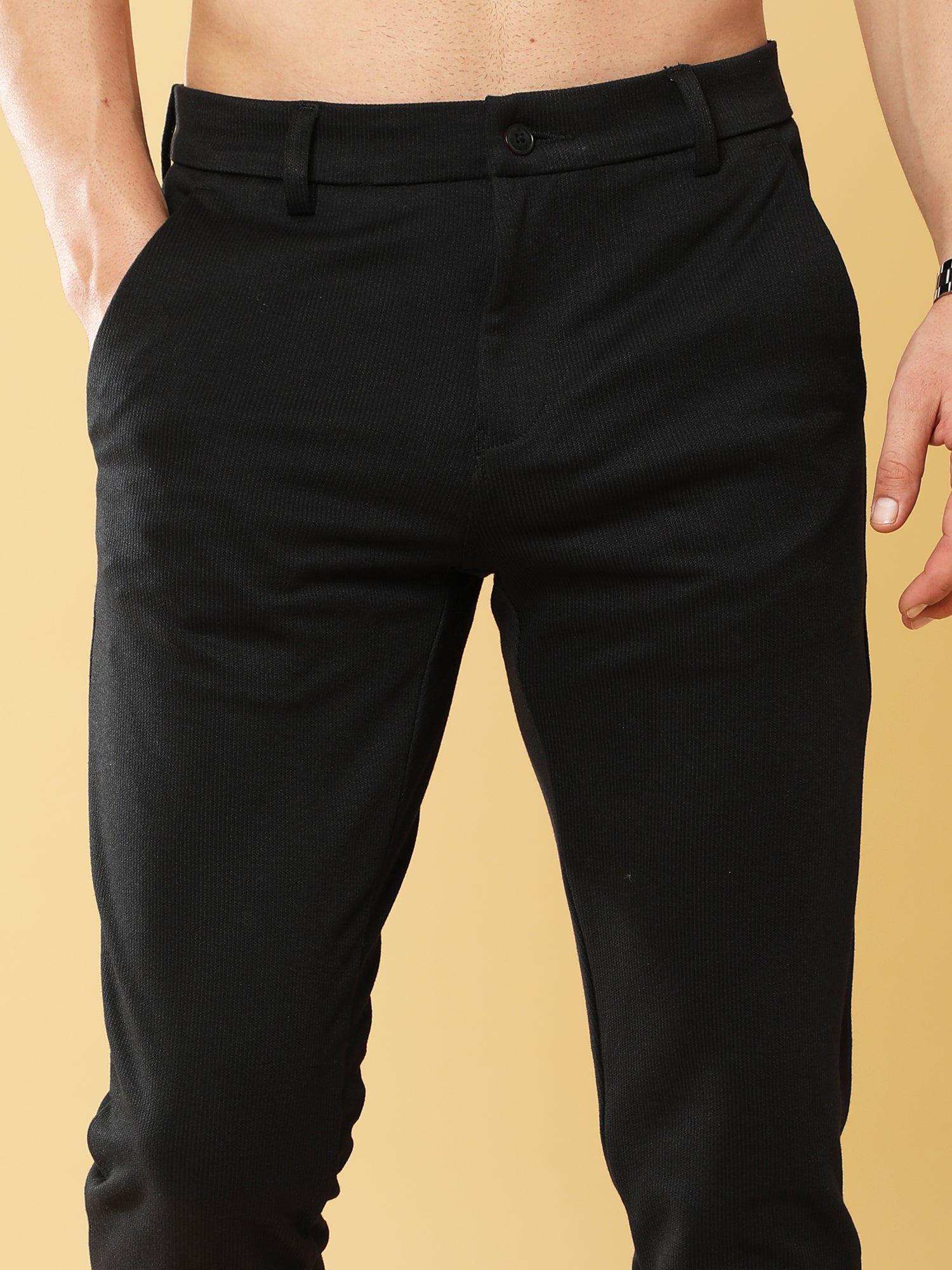 Formal Trouser: Shop Online Men Black Cotton Rayon Formal Trouser | Cliths